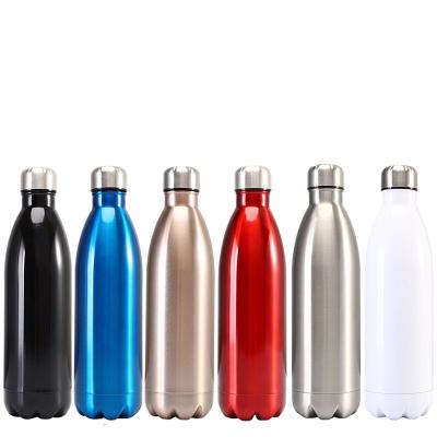 China 350ml 500ml 750ml Stainless Steel Cola Bottle Shape PORTABLE Custom Thermal Double Walled Sports Water Bottle Flask With Lid for sale