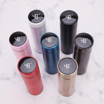 China WITH LID 500ml Temperature Mug 304 Stainless Mug Led Temperature Vacuum Insulated Smart Thermos Bottle With Lid And Strainer for sale