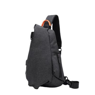 China Fashionable Multifunctional Waterproof Polyester Water Proof Single Shoulder Sling Bag USB Cross - Body Trunk Bag For Men for sale