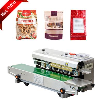 China Food Easy To Operate Vertical Ink Roller Coding Continuous Strip Sealing Machine for sale