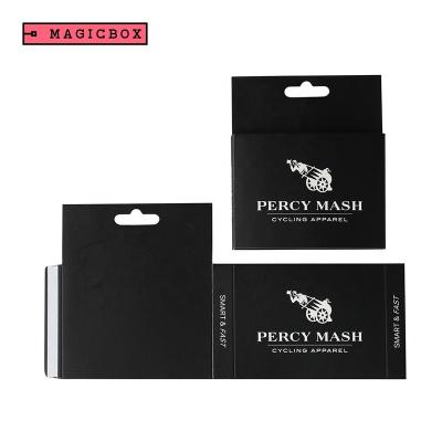 China Viable Personalized Custom Design Name Punch Hang Tags Fashion Socks Label Packaging Print Black Paper Sock Card Hanging Tags for sale