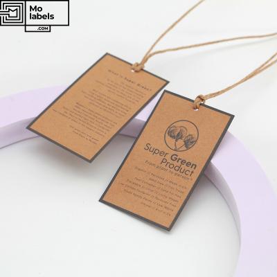 China Eco - Friendly Recycled Custom Brown Kraft Paper Hang Tags For Apparel And Packaging for sale