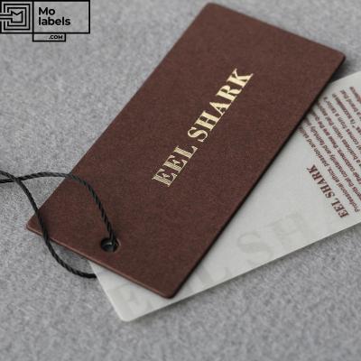 China Other Clothing Hang Tags Wholesale Clothes T-shirt Paper Garment Printed Brand Logo Printed Hanging Tags for sale