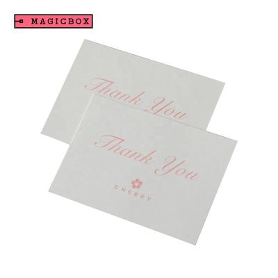 China China Luxury Custom Size And Brand 300g Cardboard Pantone Pale Roses Color Printing Paper Logo Thank You Card for sale