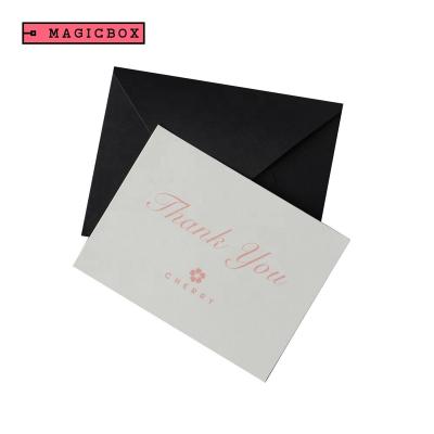 China Thank You Card Low MOQ 300g White Paper Cardboard Color Printed Backside Programmable Thank You Card Custom With Logo Brand for sale