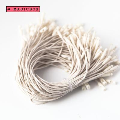 China Low MOQ 100pcs Sustainable Garment Tie Tag Wax Accessory String Join 1mm Thin Rope Waxed Rope Joint Plastic Clamp For Product for sale