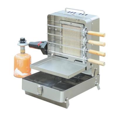 China Mini Folding Stainless Shawarma Kebab Machine With Skewers And Rotary Motor for sale