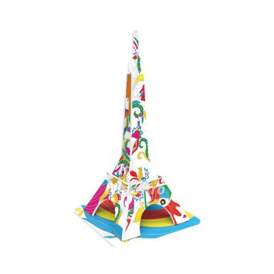 China Cartoon Toy Art Therapy Eiffel Tower Assembly Kids DIY 3D Coloring Kit Painting Toy Educational Puzzle Games for Kids for sale