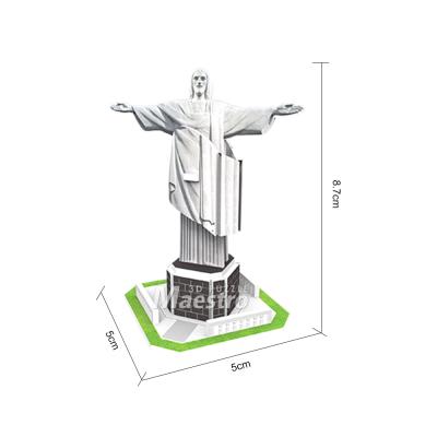 China Cartoon ENV Toy Foam 3D Puzzle For Educational Mini Puzzle World DIY Toy Paper 3D Landmark Famous STATUE OF CHRIST THE REDEEMER for sale