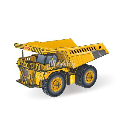 China Cartoon Toy Promotional Mine-Haul Truck Paper Craft DIY Licensed Educational 3D Toys Puzzle for sale