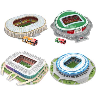 China Cartoon Toy Big Size Football Stadium 3D Paper Model Puzzle MORDOVIA ARENA Stadium For Adults for sale