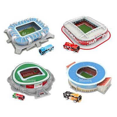 China Cartoon Toy Custom Made Football 3D Stadium 3D Model Puzzle Kits for sale