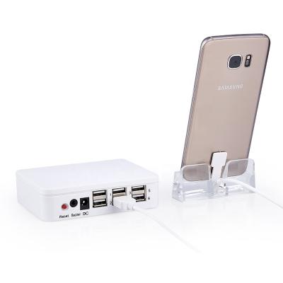 China 6 USB ports security device Mobile shop cell phone anti-theft alarm display stand for sale