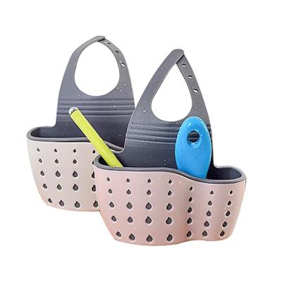 China Viable Wholesale Plastic Kitchen Organizer Kitchen Drain Basket Bathroom Sink Hanging Drain Basket for sale