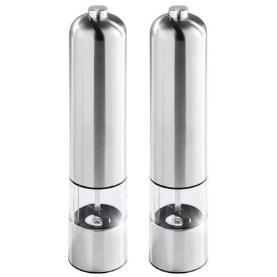 China Viable Battery Operated Electric Stainless Steel Salt and Pepper Grinder Mill Set with Adjustable Coarseness for sale