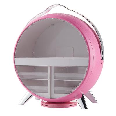 China 2020 Sustainable New LED Lighted Mirror Cosmetics Desktop Storage Box for sale