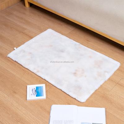 China Stain Resistant Popular Furry Comfortable Plush Blanket 100% Non-slip Cheap Imitation Rabbit Hair Carpet New Polyester Rug for sale