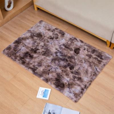 China Home Stain Decoration Carpet Resistant Sponge Filling Bottom Comfortable Shaggy Rug Dyed Knotting Imitation Rabbit Hair Carpet for sale