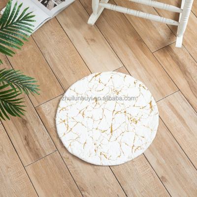 China Stain Marbling Luxury Rug And Rug Resistant Plush Carpet New Products Gold Stamping Round Light Style INS Rug for sale