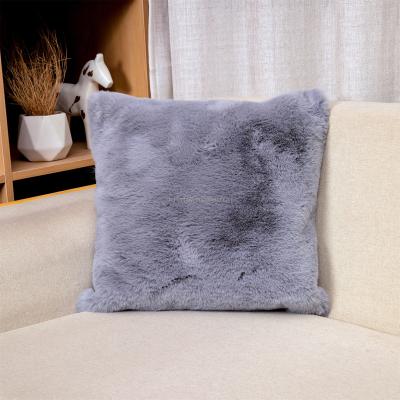 China Non-Toxic Statistical Institute Pillow Case Imitation Rabbit Hair Cushion Cover Super Soft Northern Europe Pillow Case 45*45 for sale