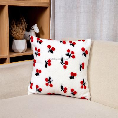 China Non-toxic new products cushion cover cherry pattern decoration tile cover creative pillow shape for sale