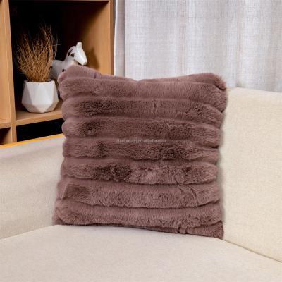 China Non-Toxic Comfortable Soft Silk Home Decoration Luxury Cushion Cover Pillow Case Fluffy Pillow Case for sale