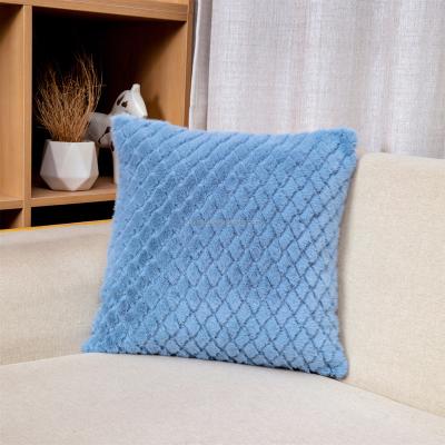 China Luxury Diamond Style Tile Lattice Plush Pillow Case Home Decoration Sofa Cushion Cover Light Non-Toxic for sale