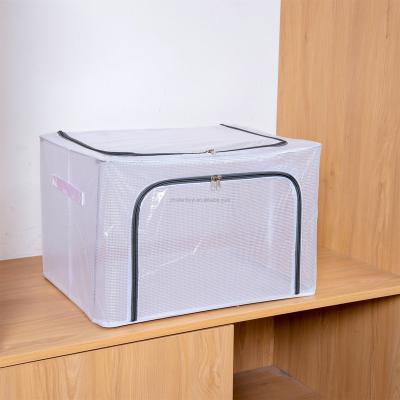 China Eco Sustainable Household Oxford Storage Bins Organizers Steel Frame Storage Box Waterproof Storage Container for sale