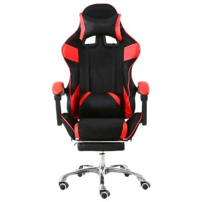 China Adjustable (height) Custom Black Red Metal Frame LED PU Leather Office Adult Ergonomic RGB Racing Computer PC Gamer Living Room Gaming Chair for sale