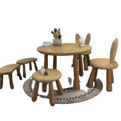 China JIAMUJIA Design Modern Wooden Kindergarten Creative Preschool Furniture Kids Table And Chair Set Kids Classroom Furniture for sale