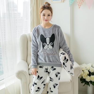 China Wholesale QUICK DRY Christmas Pajamas Women Winter Sleep Pajamas Sets Flannel Animal Female Sleepwear Warm Cute Home Clothes for sale