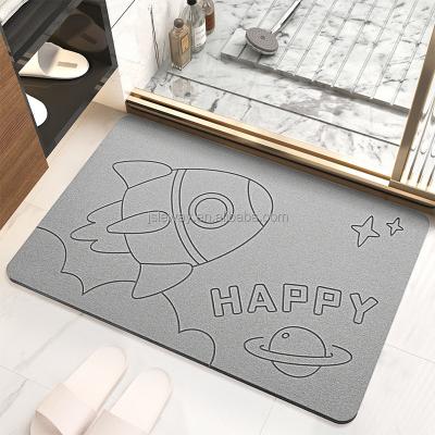 China Water Absorption Bathroom Diatomaceous Earth Mud Household Diatomaceous Earth Floor Washable Quick Drying Anti-Slip Bath Mat for sale