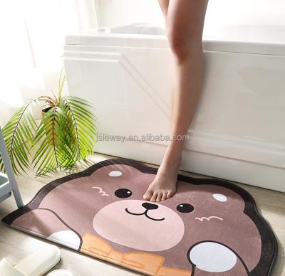 China Farley's Velvet Washable Cute Animals Cartoon Half Floor Baby Bath Tub Jacuzzi Mat Super Absorbent Round Non Slip Shaggy Non Slip for sale