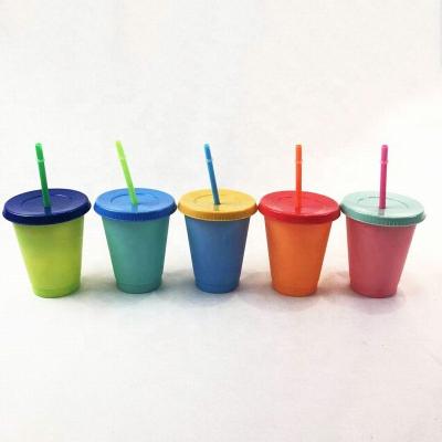 China Disposable New Color Plastic Tumbler Stainless Steel Tumbler White Color Changing Cold Color Changing Tumbler Cup for sale