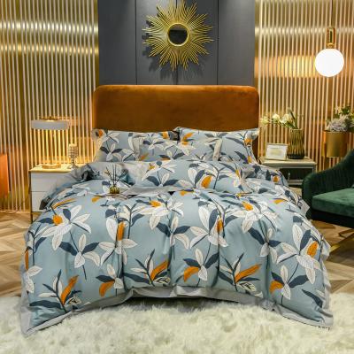 China 2020 Bedding Set Winter Comfoters Bedding Set Anti-static 100% Customized Luxury Bed Sheets Cotton Bed Set for sale