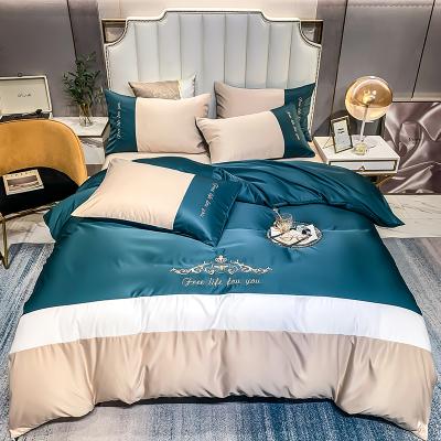 China Hot Selling High Quality Anti-static Comforter Silk Bed Sheet Set Sheets Fitted Sheets Bedding Set for sale