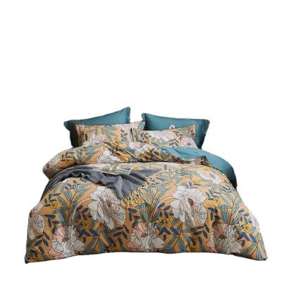 China Best Selling Luxury Design Anti-Static New Modern Famous Brand Printed Home Bed Comforter Set 4 Pcs Bedding Set for sale