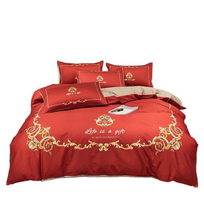 China Anti-static 4pcs Printed 3pcs Bedding Set Full Wedding Soft Bedspread King Size Bed Sheet Queen Mattress Cover Twin Sheets for sale