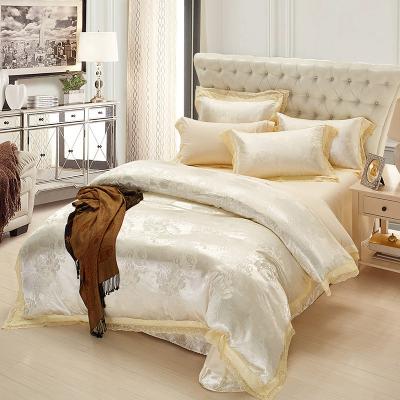 China Wholesale High Quality Cheap Bedsheet Anti-Static Sets Hotel Lower Home Design Jacquard Price Vsicose Blend Anti-insect Silk Bedding Collection for sale