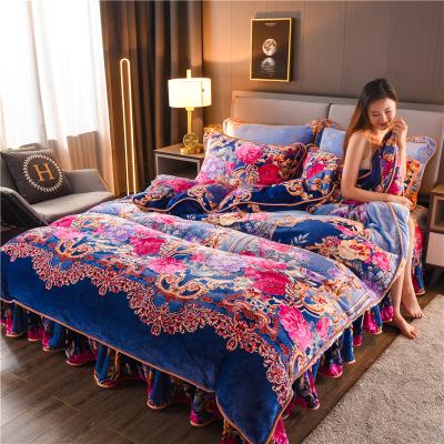 China Anti-static bedding special queen velvet chinese soild comforter set warm 100% cotton sheets bedding set for sale