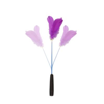 China Cat Toy Colorful Feather and Bell Funny Viable Cat Interactive Toy Feather for sale