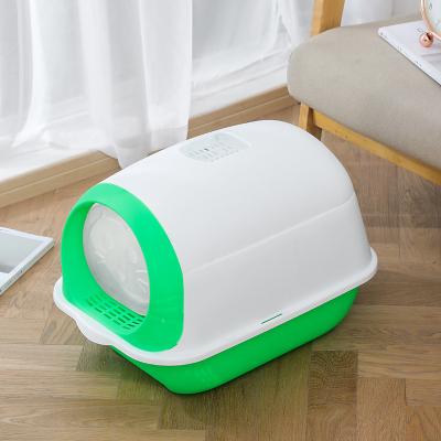 China Large Indoor Cat Litter Box Deodorizing Cat Toilet Enclosed Door High Quality Viable for sale