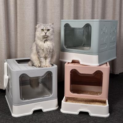 China Clean Products Cat Litter Box Cat Toilet Cat Toilet Litter Box Luxury Large Size Viable for sale