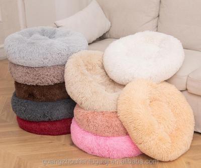 China Hot Selling Comfortable Luxury Stocked Long Faux Fur Pet Bed Large Cat Dog Bed for sale