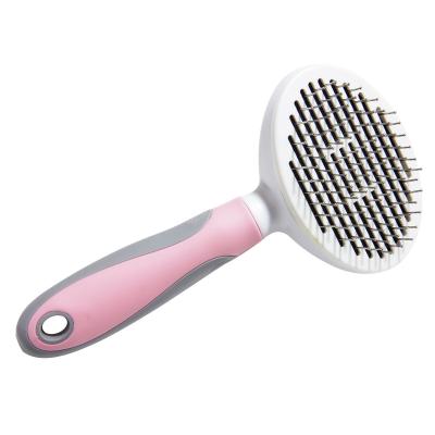 China Sustainable Hair Removal Self Cleaning Slicker Brush For Dogs And Cats Dog Fur Shedding Brush for sale