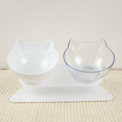 China Viable 15 Degree Double Bevel Non-Slip Bowl Slanted Mouth Portable Cat Ear Bowl Cat Driver Pet for sale