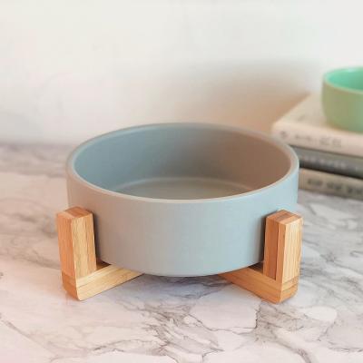 China New Design Luxury Colorful Pet Cat Marble Bowls Viable Product With Wooden Stand for sale