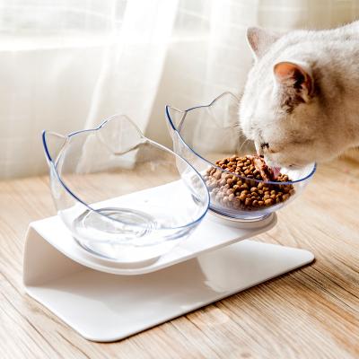 China Sustainable Dog Bowl With Stand Slanted Mouth Raised Mouth Cat Ear Bowl Anti Sprinkling Pet Feeder Bowl for sale