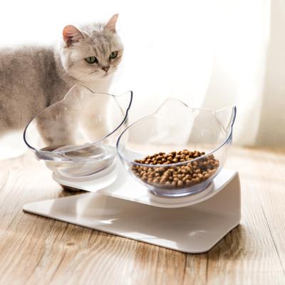 China New Design Sustainable 15 Degree Cat Ear Bowl Cat Portable Water Bowl Pet Food Feeder for sale