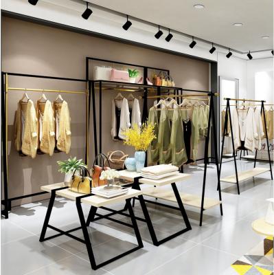 China Wall Mounted Clothes Store Floor Standing Display Stand Women's Clothing Store Rack 885625 for sale